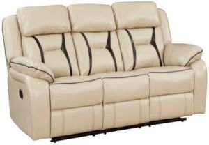 Homelegance® Amite Beige Double Reclining Sofa