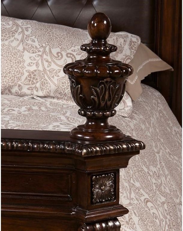 Home Insights Furniture Vintage Genevieve Dark Brown King Upholstered Bed-2