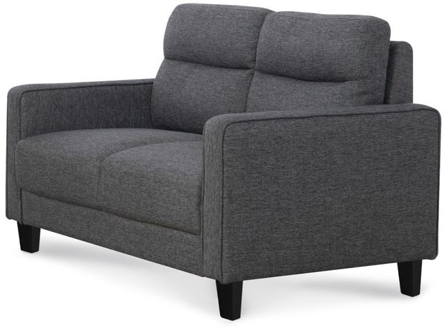 Home Furniture Outfitters Asher Gray Channeled Loveseat-1