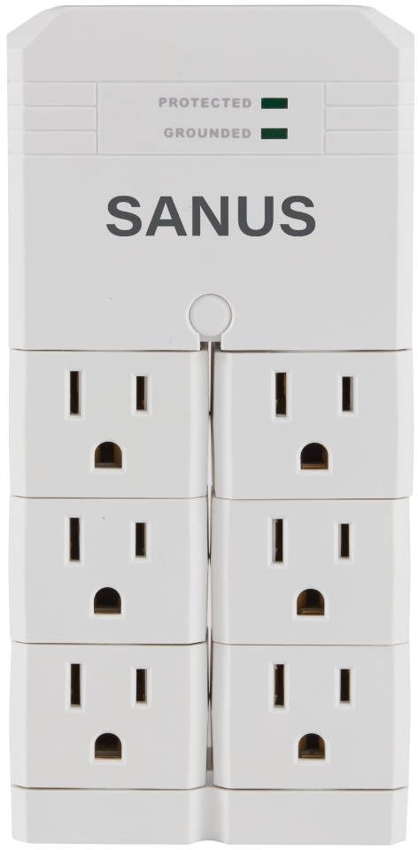 Sanus® White On-Wall Surge Protector