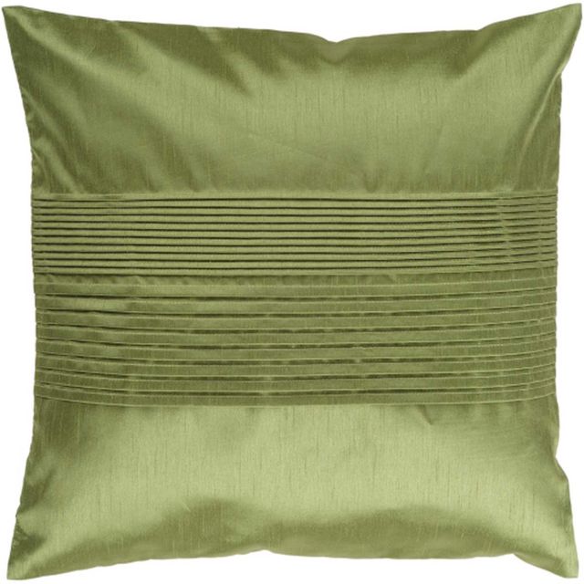 Surya Solid Pleated Dark Green 18"x18" Pillow Shell with Polyester Insert-0