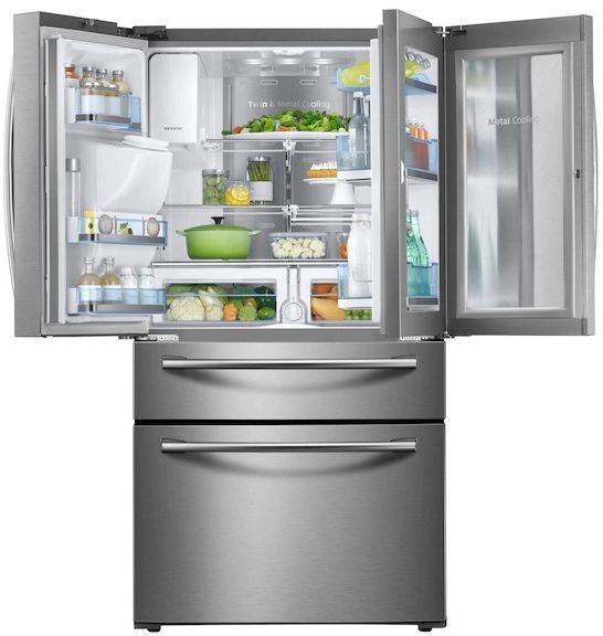 Samsung 28 Cu. Ft. 4-Door French Door Food Showcase Refrigerator-Stainless Steel 3