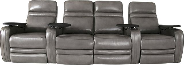 RowOne Cortés Home Entertainment Seating Gray 4-Chair Row with Loveseat 3