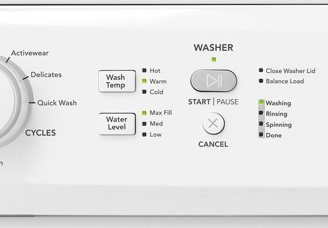 Frigidaire® 3.9 Cu. Ft. Washer, 5.5 cu. Ft. Dryer White Stack Laundry 4