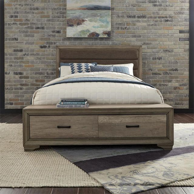 Liberty Furniture Sun Valley Sandstone Upholstered Queen Storage Bed-1