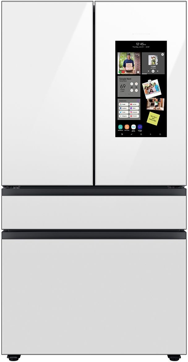 Samsung Bespoke 28.6 Cu. Ft. White Glass French Door Refrigerator