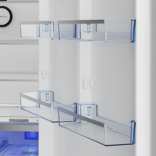 Beko 4-Piece Counter-Depth Bottom Freezer Refrigerator with Slide-In Gas Range Kitchen Package-1