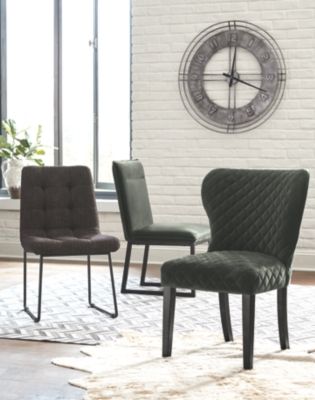 Signature Design by Ashley® Rozzelli Dark Green/Brown Dining Upholstered Side Chair 2