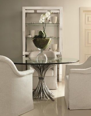 Bernhardt Somerset Clear/Silver Leaf Dining Table 6