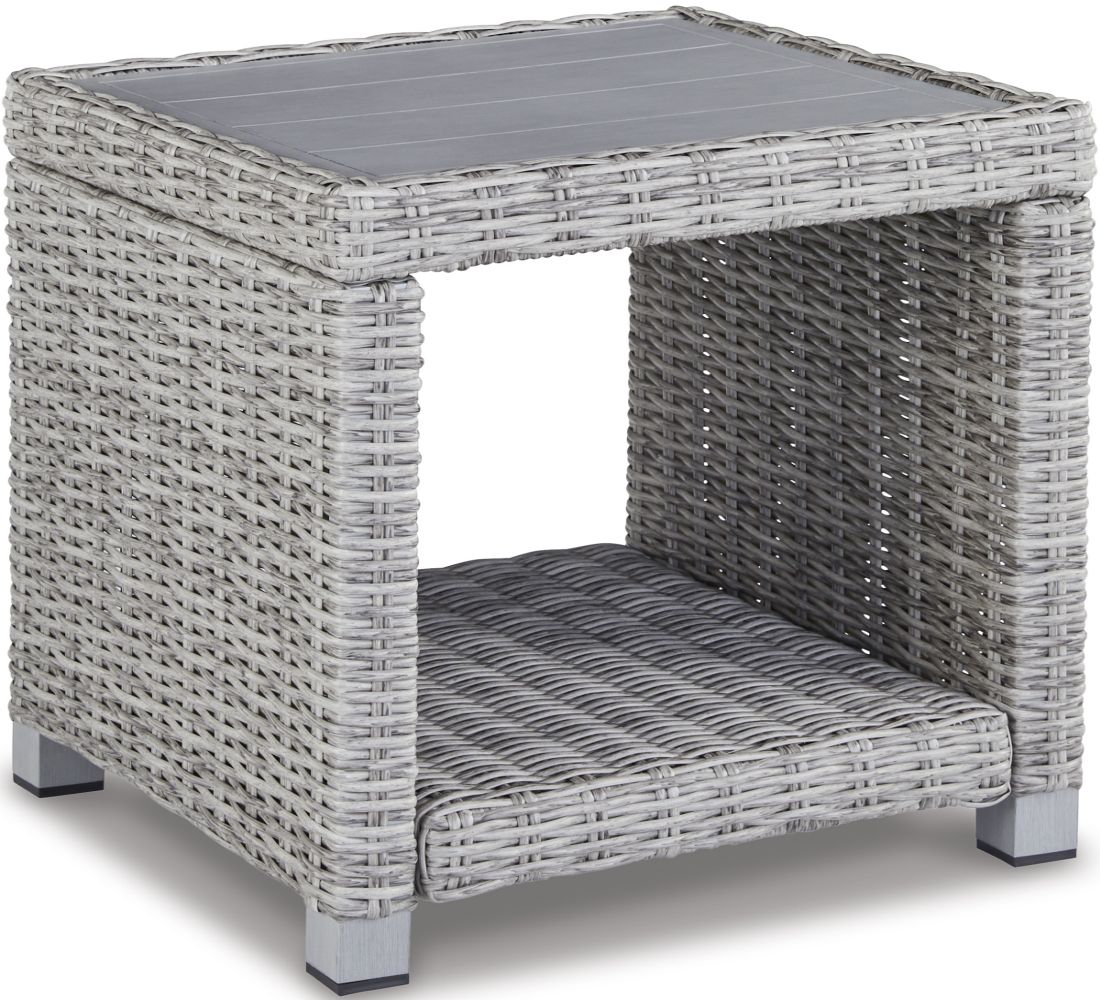 gray wicker end tables