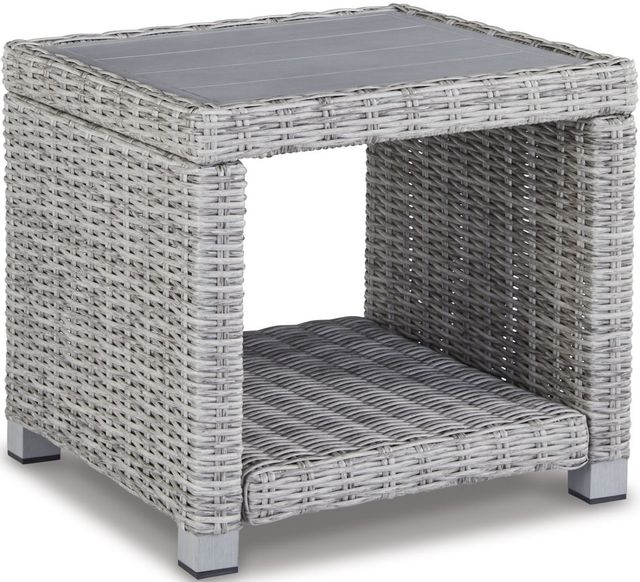 Signature Design by Ashley® Naples Beach Light Gray Outdoor End Table Big Sandy Superstore