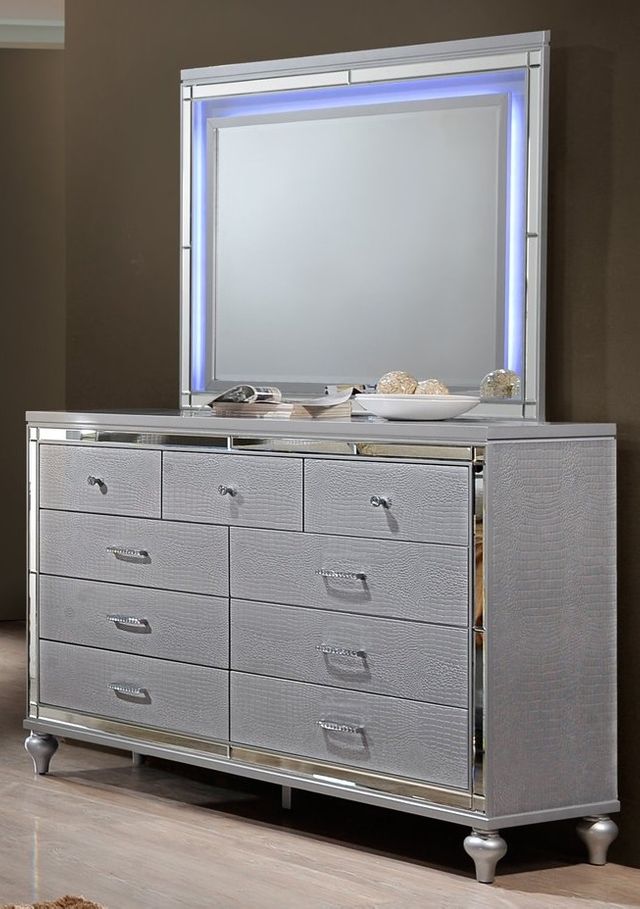 New Classic® Home Furnishings Valentino Silver Lighted Mirror-1