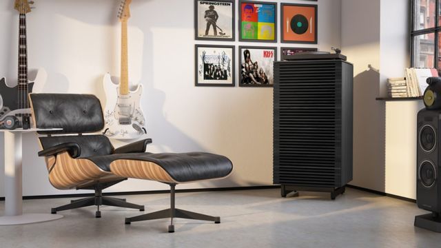 BDI Corridor® Charcoal Stained Ash Audio Tower 3