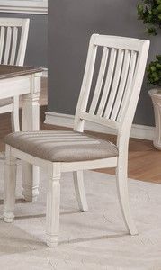 Fauteuil de salle à manger Nesbitt en tissu brun clair/blanc Mazin Furniture