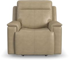 Flexsteel® Odell Stone Power Reclining Chair with Console and Power Headrests and Lumbar