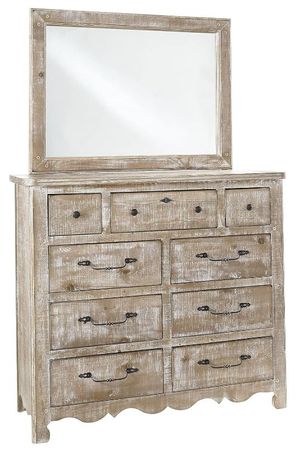 Progressive® Furniture Chatsworth White Drawer Dresser and Mirror