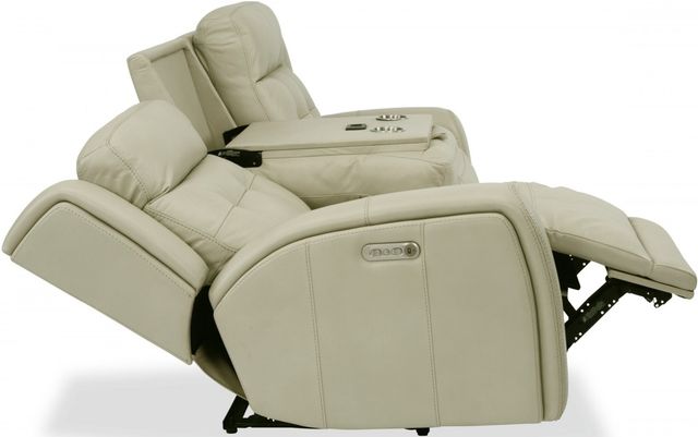 Flexsteel® Grant Ivory Power Reclining Sofa with Power Headrests-3