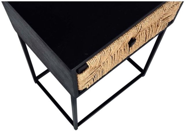 Progressive® Furniture Layover Black/Jute Nightstand or Side Table 4