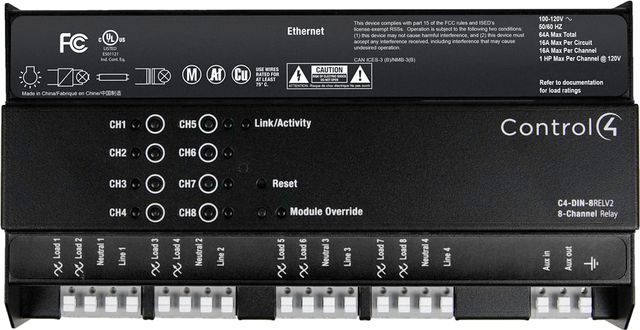 Control4® DIN-Rail 8-Channel Relay V2