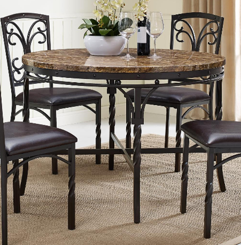 Bernards Tuscan 5-Piece Round Dining Table and Chair Set-3