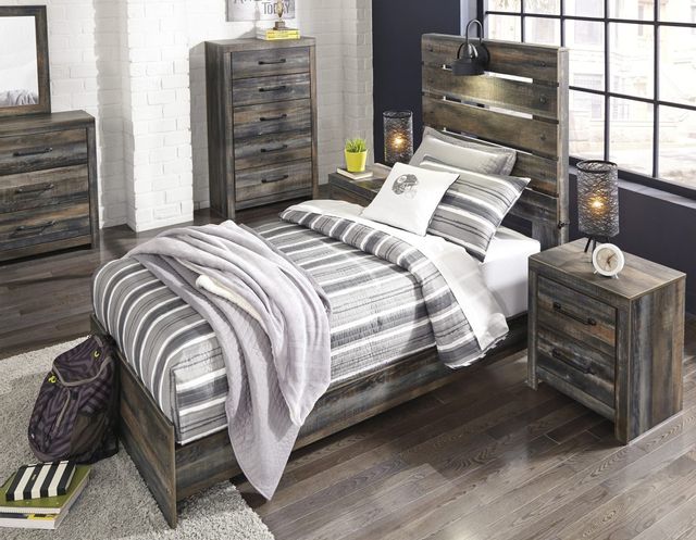 Signature Design by Ashley® Drystan Brown Twin Panel Bed-3