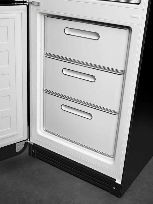 Smeg 50's Retro Style Aesthetic 11.7 Cu. Ft. Black Bottom Freezer Refrigerator 5