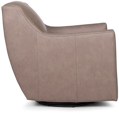 Smith Brothers 549 Collection Taupe Leather Swivel Chair 1