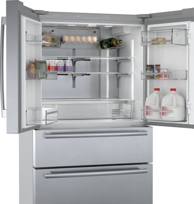 Bosch® 800 Series 20.5 Cu. Ft. Stainless Steel Counter Depth French ...