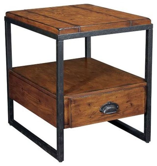 Hammary® Baja Vintage Umber Rectangular End Table with Black Frame-0