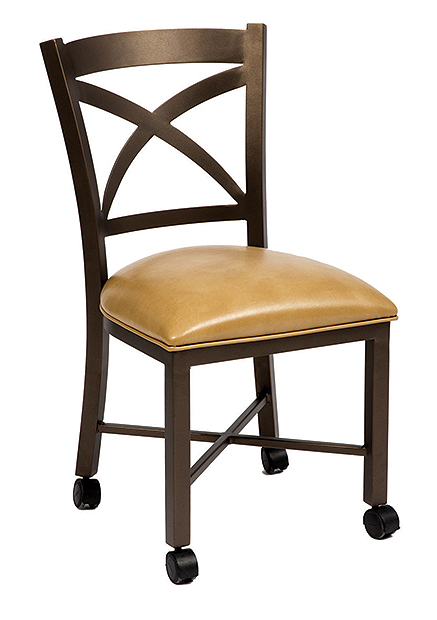 Wesley Allen Edmonton Sun Bronze/Cantina Peanut Bonded Leather Dining Chair/Casters