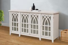 Antique White Cathedral Cabinet 