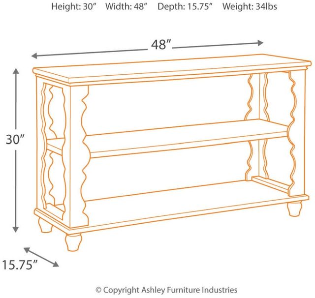 Signature Design by Ashley® Alwyndale Antique White/Brown Console Sofa Table 2