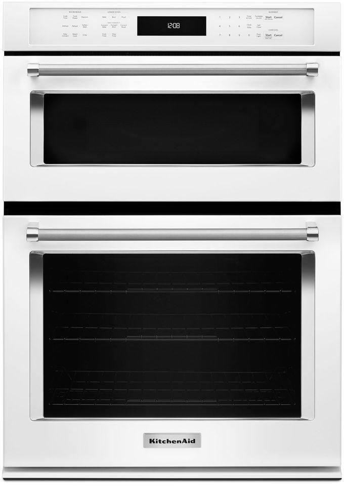 KitchenAid® 30" White Electric Built In Oven/Microwave Combo-KOCE500EWH