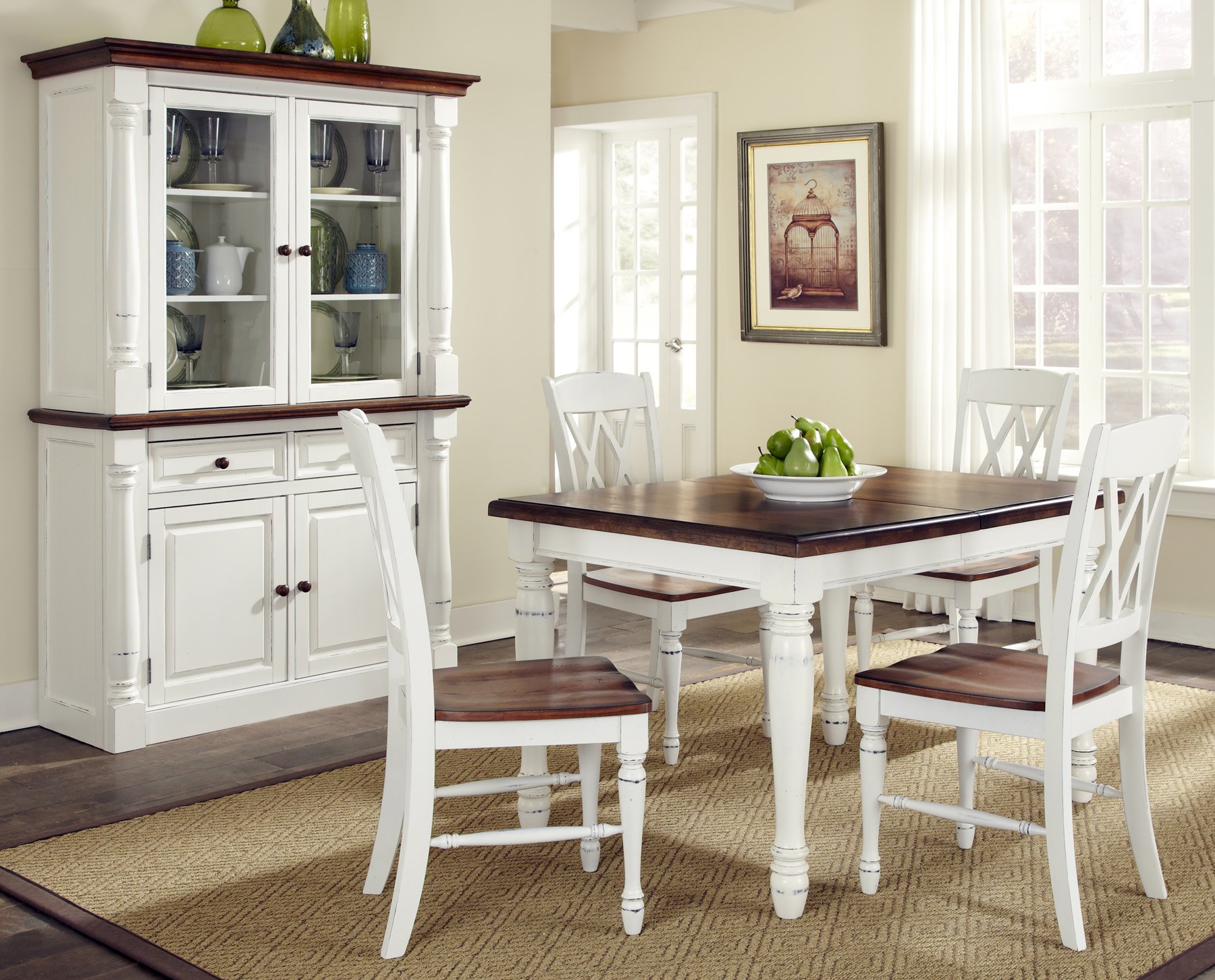 Off white discount dining table set