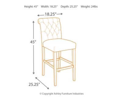Signature Design by Ashley® Tripton Linen Tall Upholstered Bar Stool- Set of 2-3