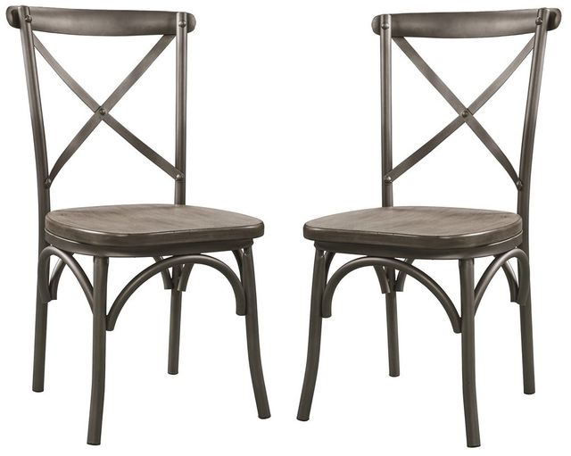 ACME Furniture Kaelyn II Gray Oak and Sandy Gray Side Chairs