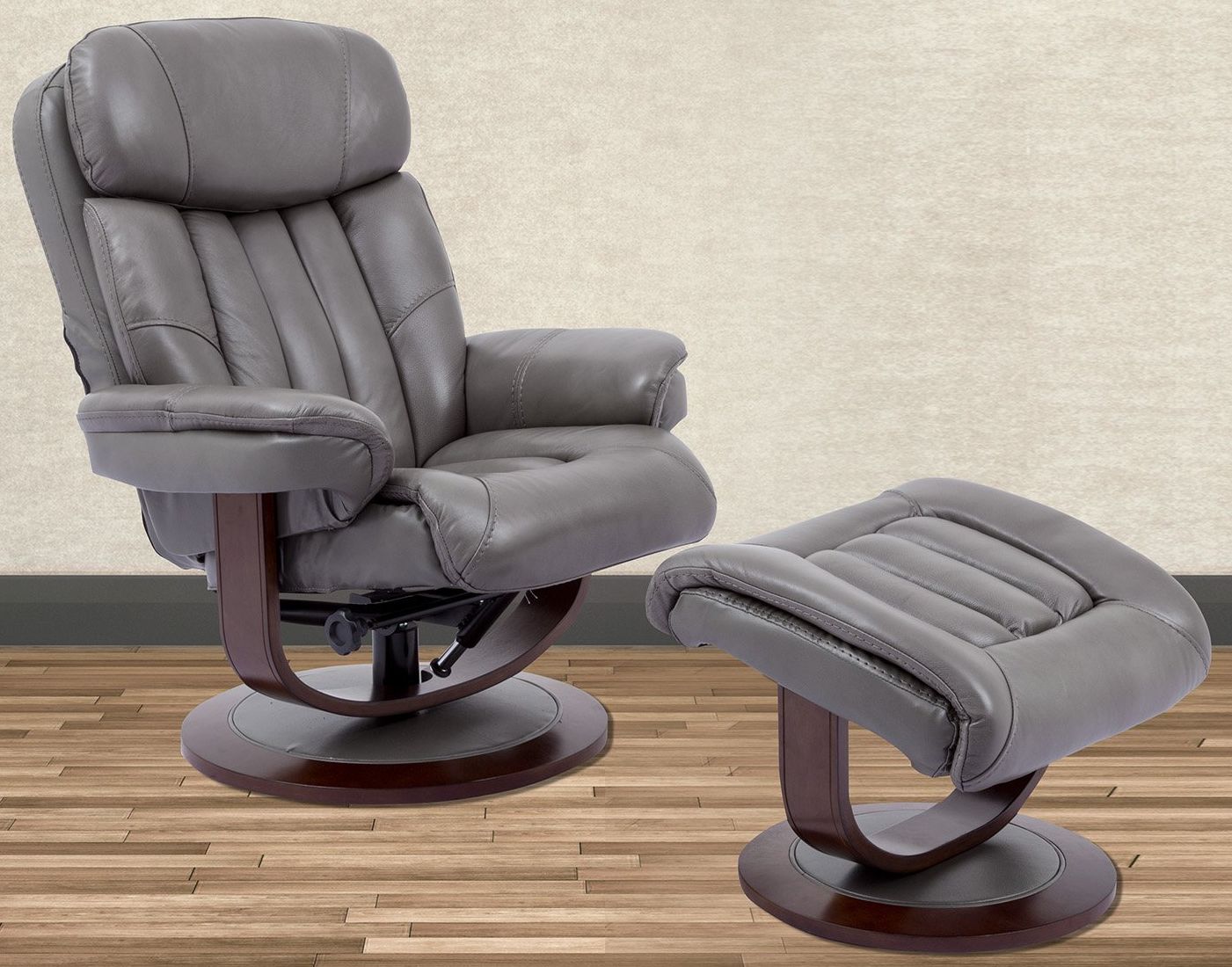 Parker House® Prince Ice Manual Reclining Swivel Chair and Ottoman