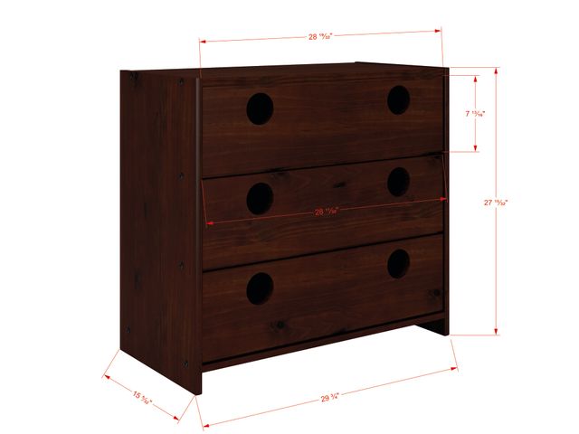 Donco Trading Company Cappuccino Circles Low Loft Drawer Chest-1