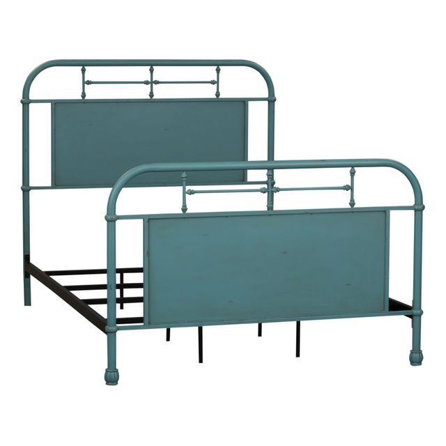 Liberty Vintage Blue Youth Bedroom Full Metal Bed-0