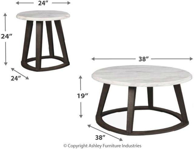 Signature Design by Ashley® Luvoni 3 Piece White/Dark Charcoal Gray Occasional Table Set-3