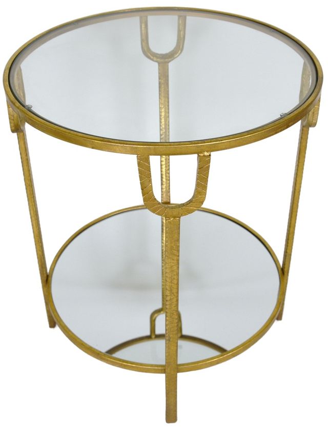 Zeugma Imports Gold Round End Table-1