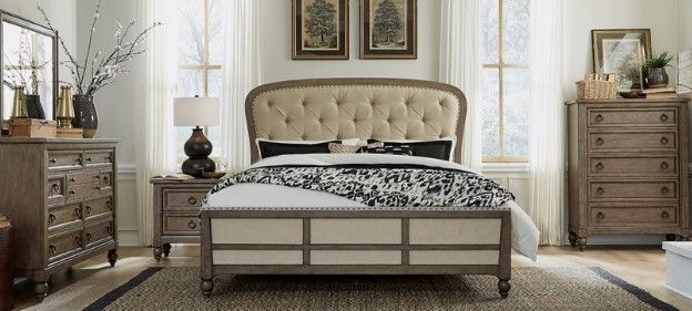 Liberty Americana Farmhouse 5-Piece Beige/Dusty Taupe Queen Bedroom Set-0