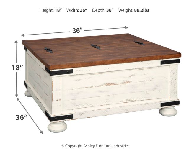 Signature Design by Ashley® Wystfield White/Brown Coffee Table with Storage 9