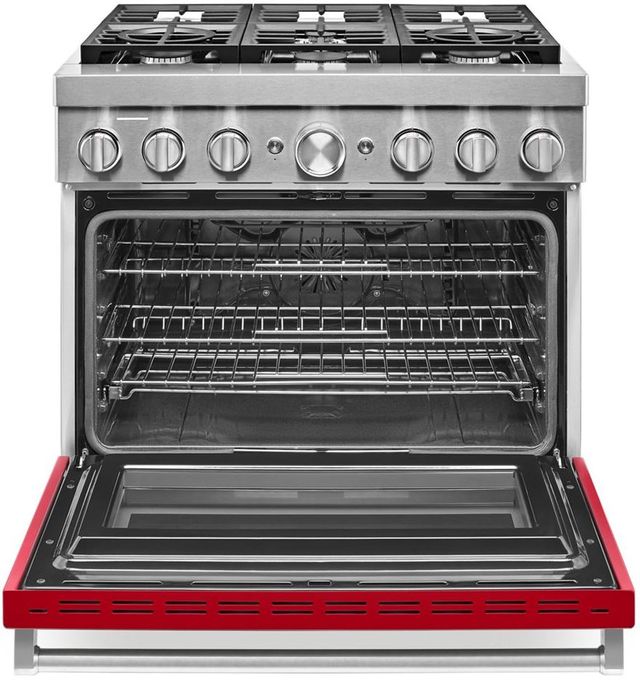 KitchenAid® 36" Passion Red Commercial-Style Free Standing Dual Fuel Range-1
