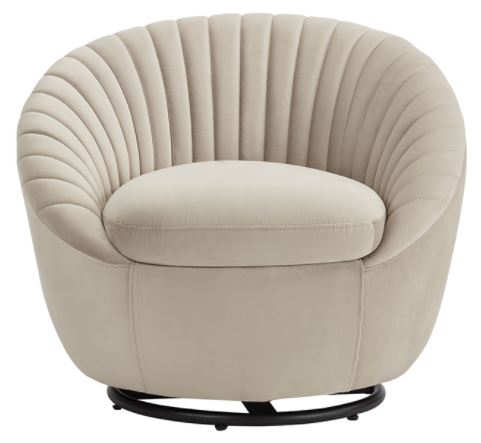 beige swivel accent chair