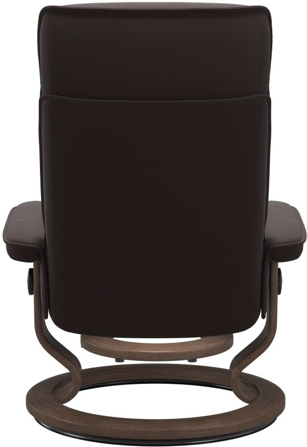 Stressless® by Ekornes® Admiral Medium All Leather Chocolate Chair with Footstool-3