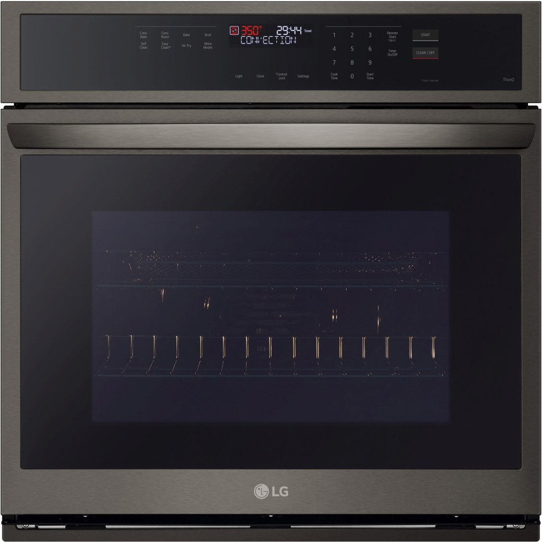 Lg double wall store oven black stainless