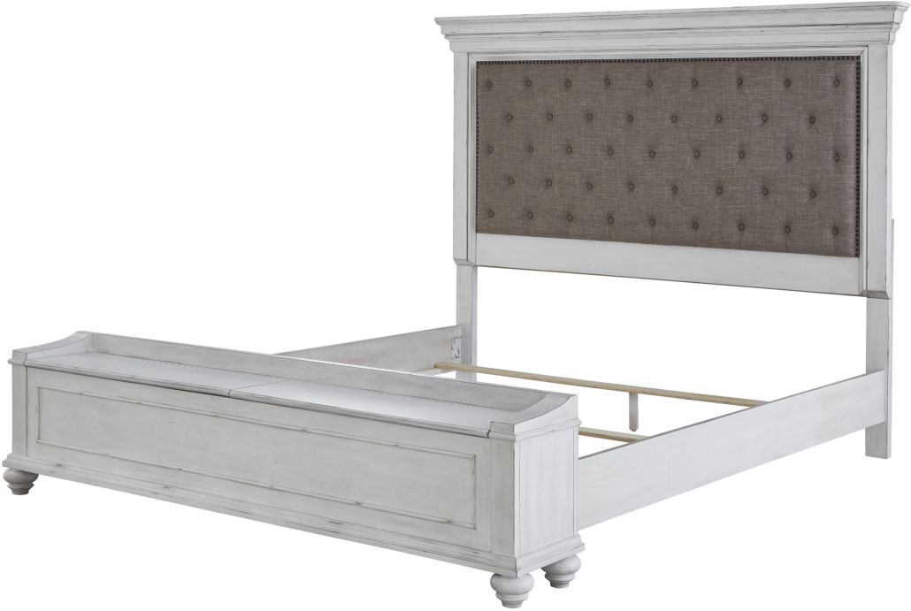 Benchcraft® Kanwyn Whitewash King Storage Panel Bed | BlvdHome