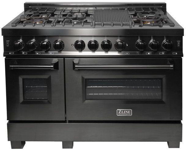 zline black stainless range