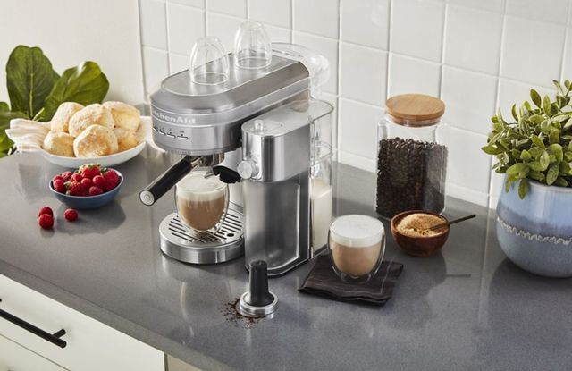 KitchenAid® Brushed Stainless Steel Metal Semi-Automatic Espresso Machine 4